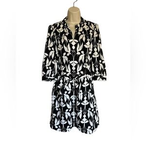 Etcetera Black and White 3/4 Sleeve Dress
